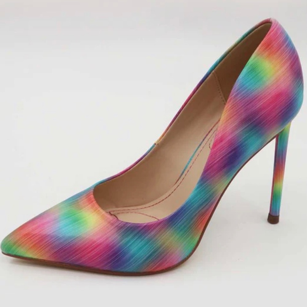 NWT! Rainbow Pointed Toe Stiletto Heel Pumps